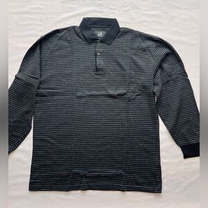 Dunhill wool knit Sweater black Long sleeves Polo Shirt men's L